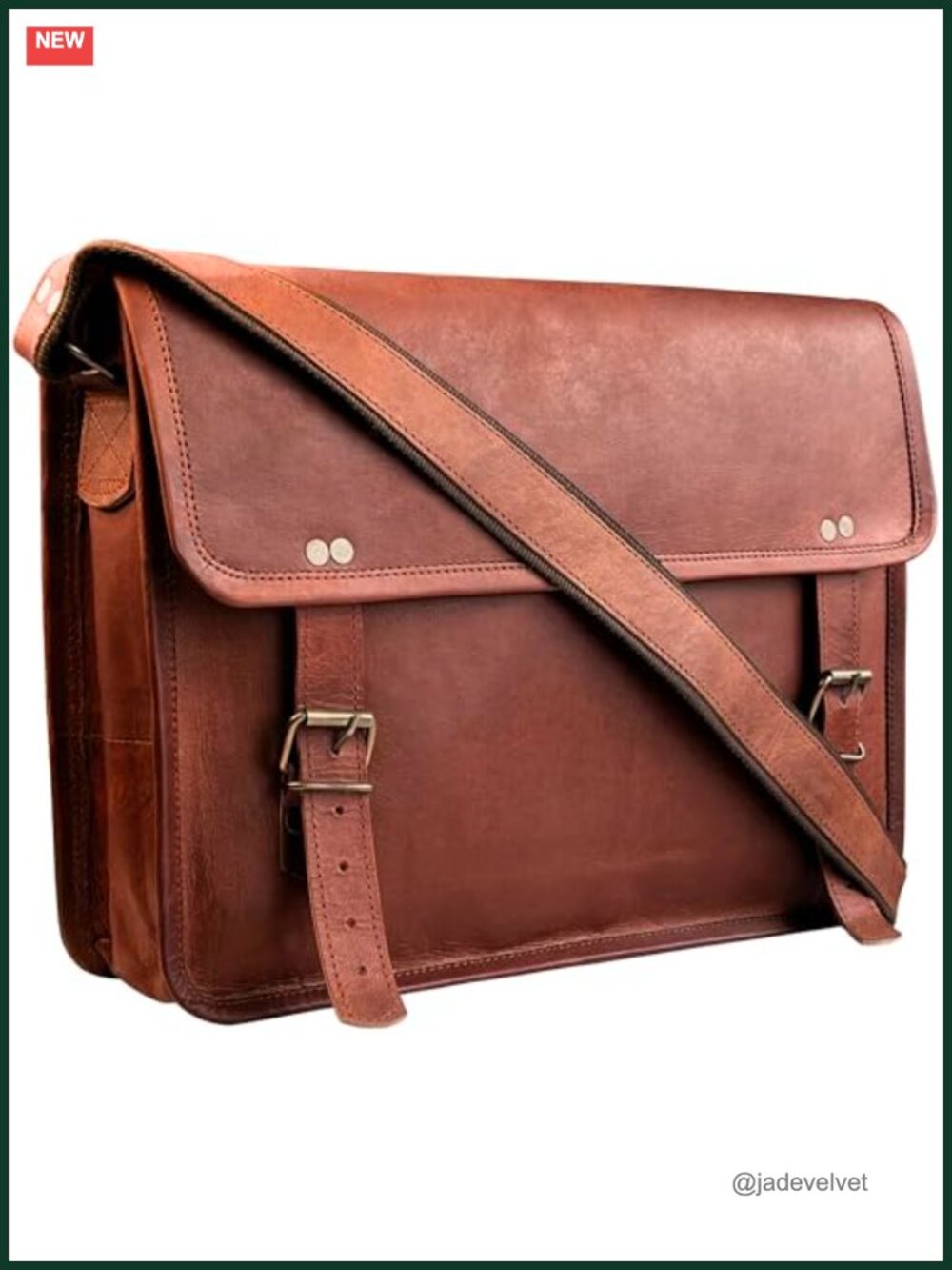 Leather Messenger Bag for Men Women Laptop Satchel Shoulder Office